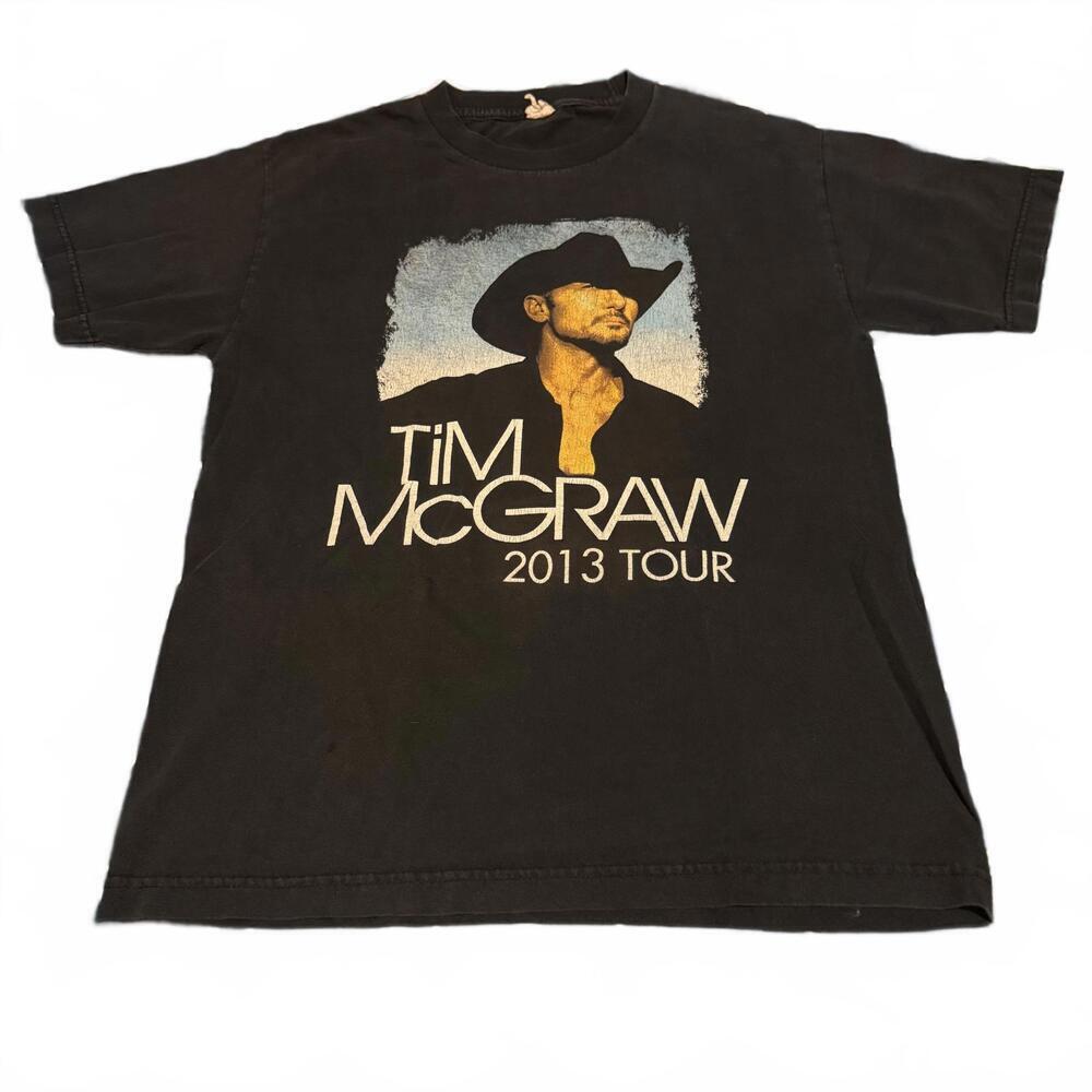 Tim McGraw 2013 Tour T Shirt Delta Pro Weight Black Country Concert Tee L